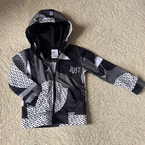 Nike Therma-FIT Toddler Hooded Jacket Full Zip Hoodie 3T Black Gray EUC/Like New